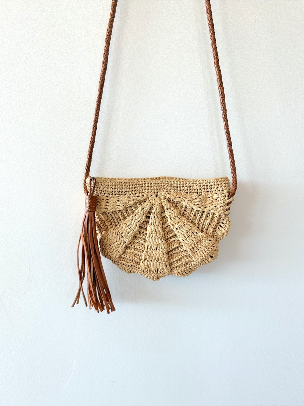 Mar Y Sol Zoe Crocheted Raffia Crossbody Bag - Natural - Picture 4 of 13